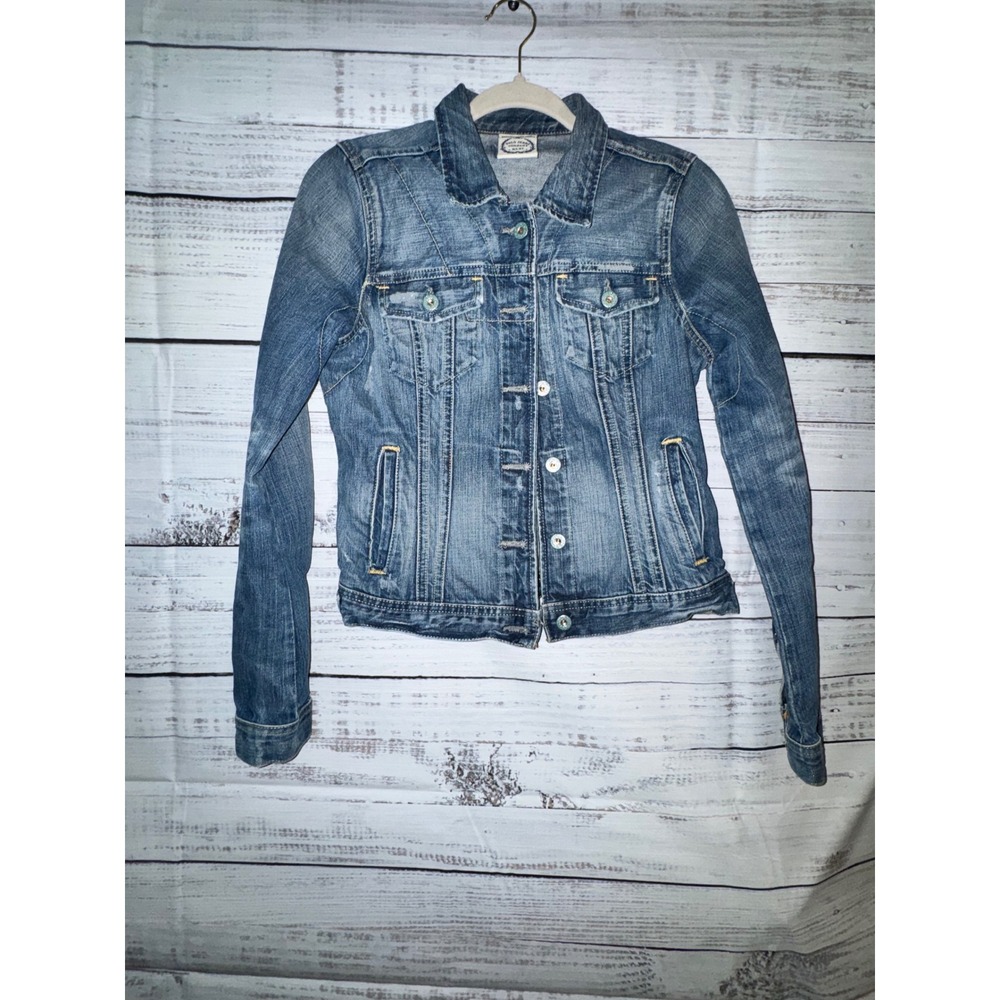 Polo Jeans Co Ralph Lauren Lydia Repair Denim Jacket Womens Small Medium Wash